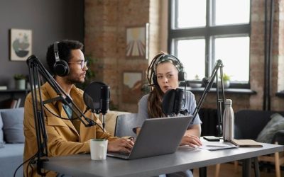 Free Photo _ Young people recording podcast medium shot